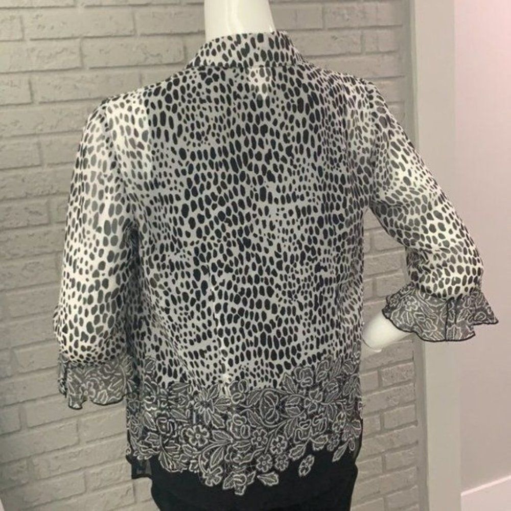 Mj Collection See Through Button Front Blouse Siz… - image 6